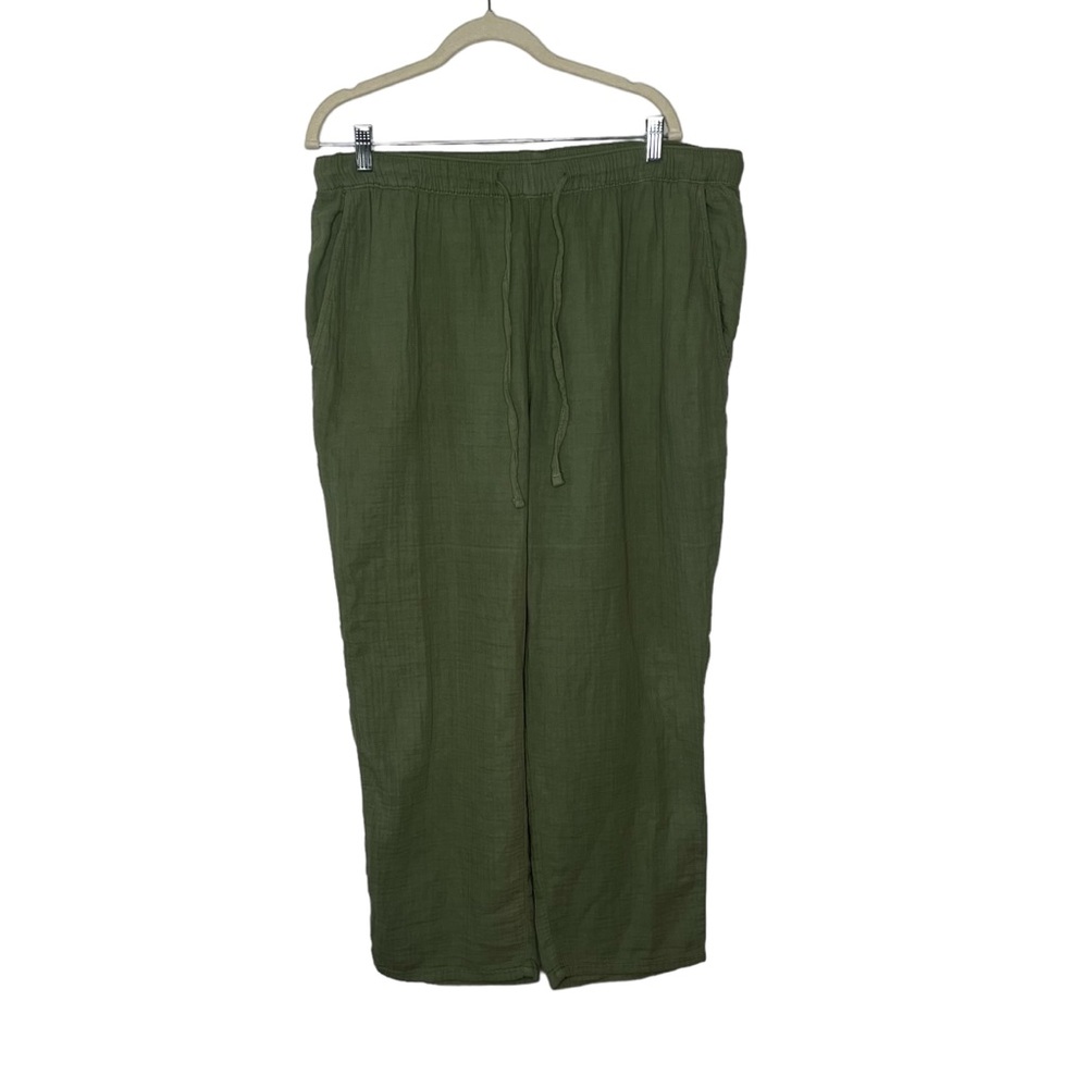 Caslon Olive Green Cropped Drawstring Pants